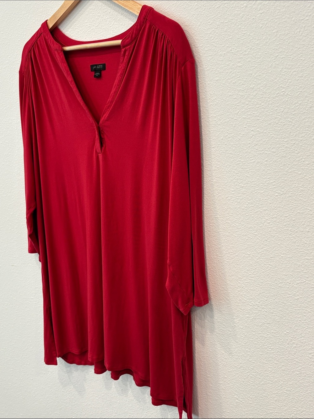 J. Jill Women’s Bright Red V-Neck Tunic Top Size 2X Office - Picture 4 of 8